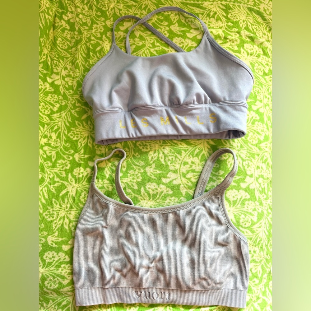 Vuori & Les Mills by Reebok Light Gray Sports Bra Duo